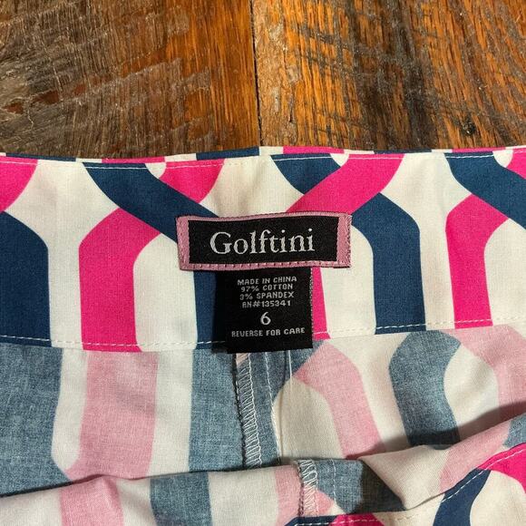 GOLFTINI Golf Skort Geometric Print Pink & Blue Size 6 NWT - Picture 3 of 10